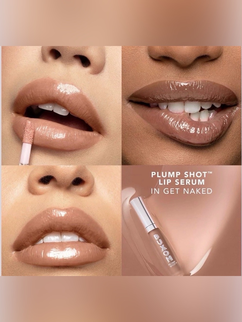 Buxom Plump Shot Lip Gloss Plumper Serum “Get Naked” Collagen-Infused 4 mL
